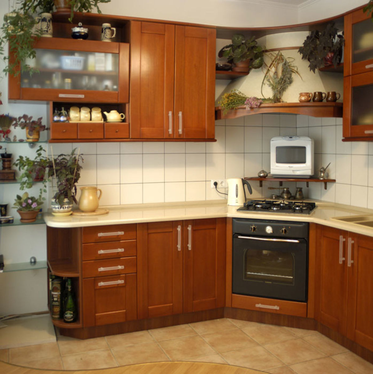 Кухни варочная панель в углу кухни фото