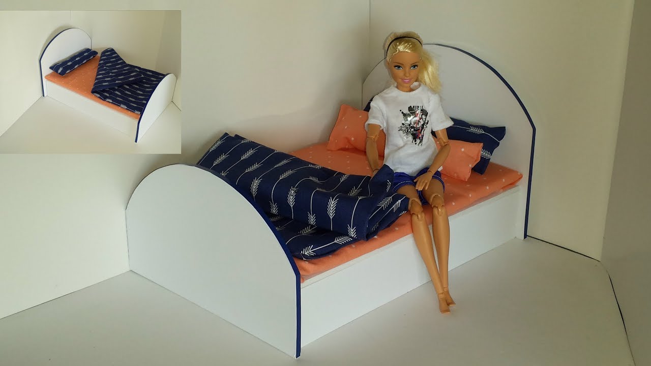 кровать для кукол из бумаги своими руками