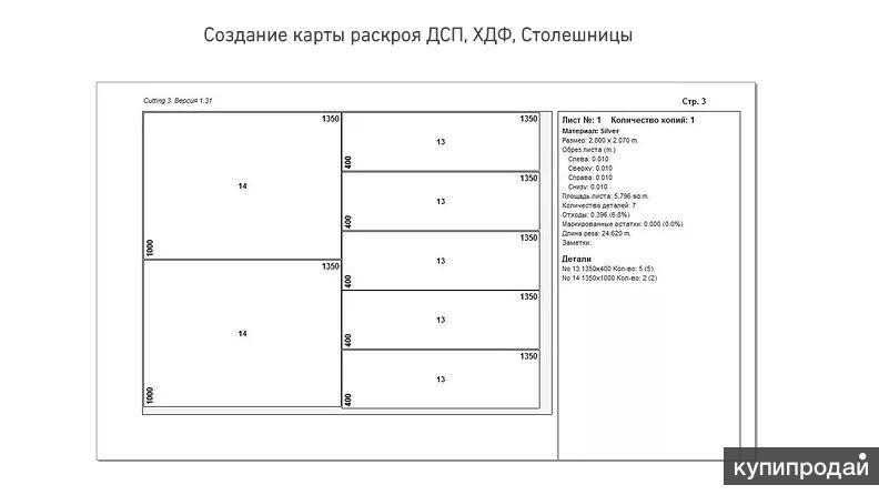 Программа для расчета раскроя мебели