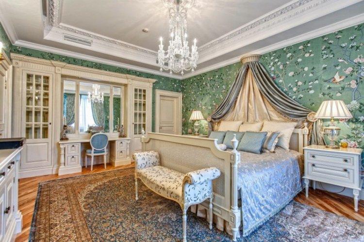 Зеленый цвет в интерьере спальни - дизайн фото