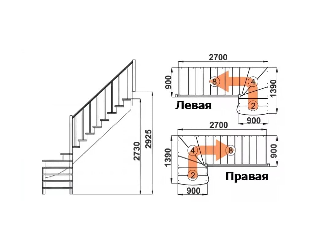 План второго этажа частного дома с лестницей