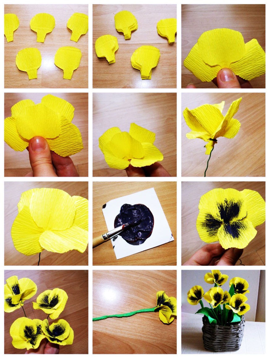 цветы из гофрированной бумаги 6