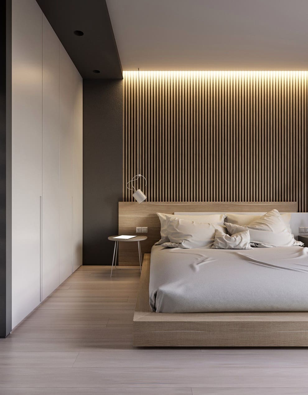 Дизайн спальни в стиле минимализм - фото