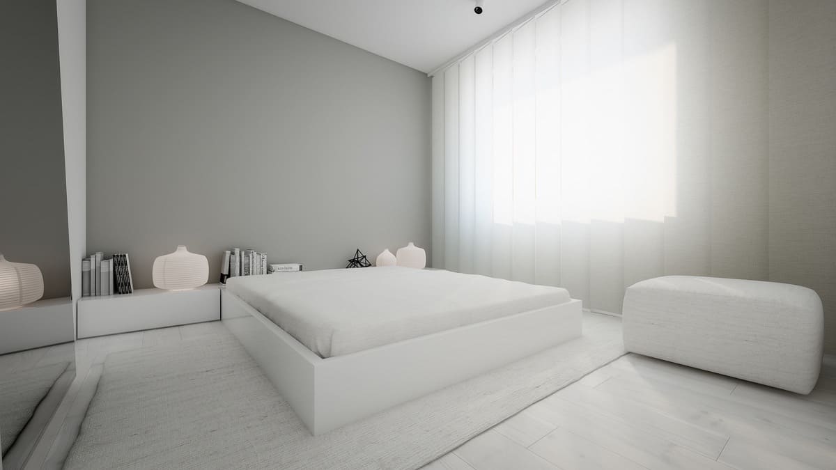 Кровать для спальни в стиле минимализм
