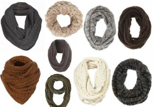 Вязаный шарф хомут схема вязания спицами. Как красиво связать круговой шарф снуд спицами? 25