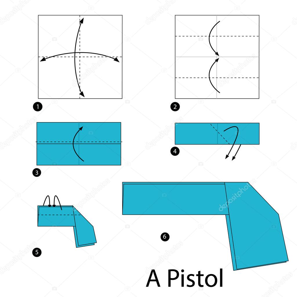 Оригами оружие из бумаги а4 схема