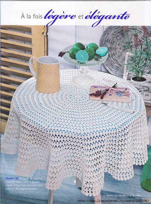 Round crochet tablecloth apttern