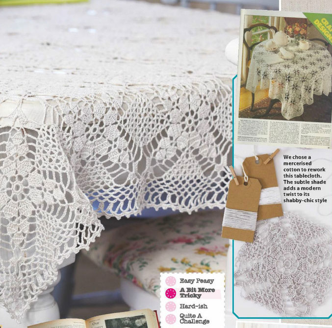 Vintage cotton tablecloth crochet pattern