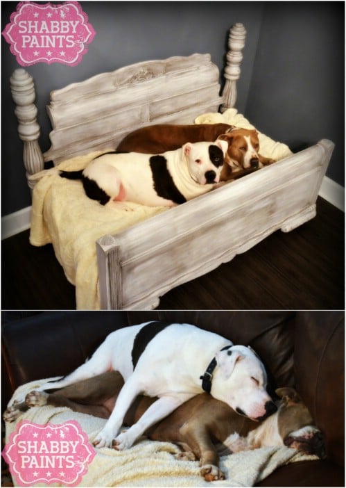 Upcycled Bed Frame Into Pet Bed