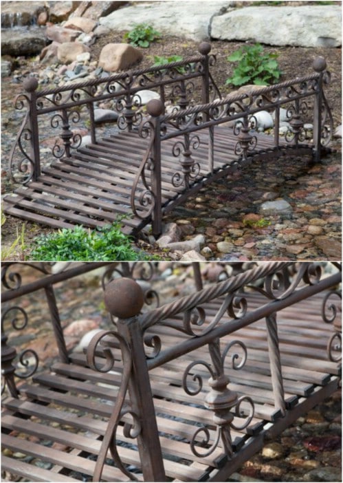 Repurposed Bed Frame Garden Bridge