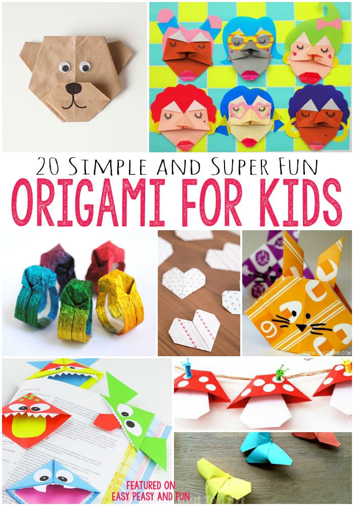 Origami for Kids - A bunch of easy origami for kids tutorials with step by step instructions.