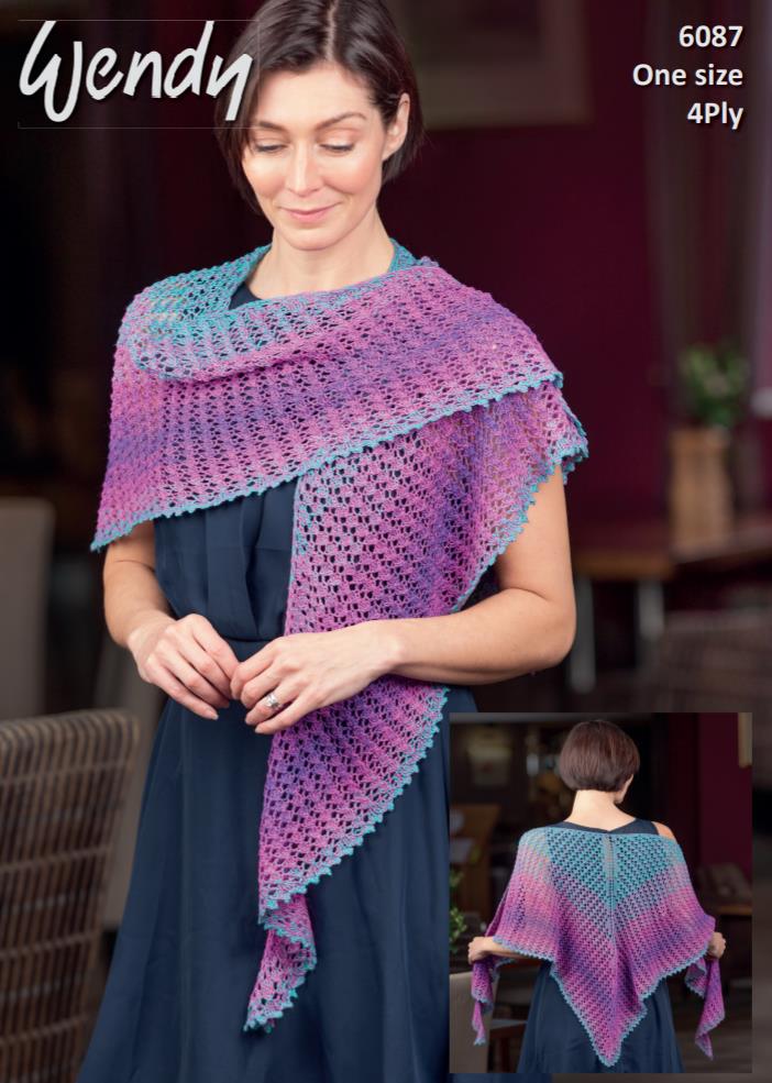 Free Knitting Pattern for a 4ply lace shawl