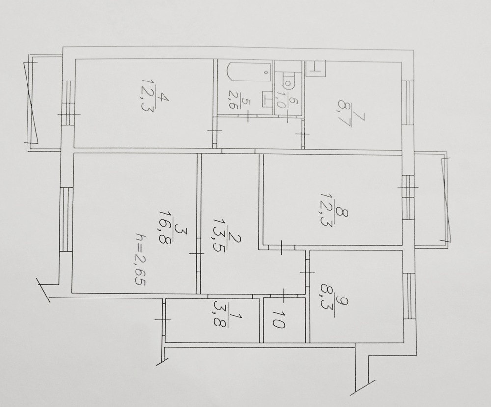 План 2 х комнатной квартиры