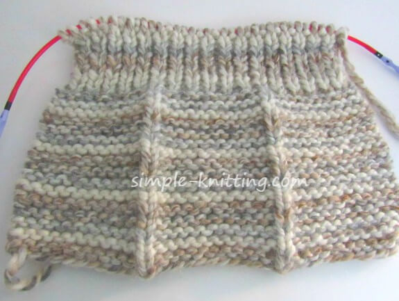 This is what your slipper knitting will look like on the right side of your work Knit Slippers