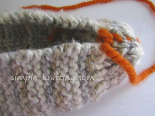 Seaming knitted slippers Knit slippers