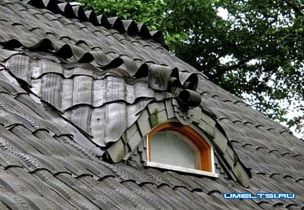 Крыша из старых шин